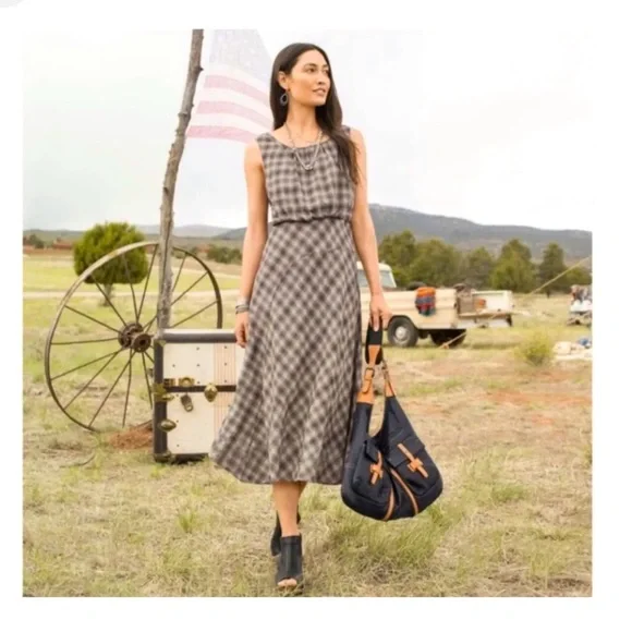 tiered midi dress long sleeve Love Found Purple Gingham Tiered Midi Dress, X-Large - The Mint Julep Boutique